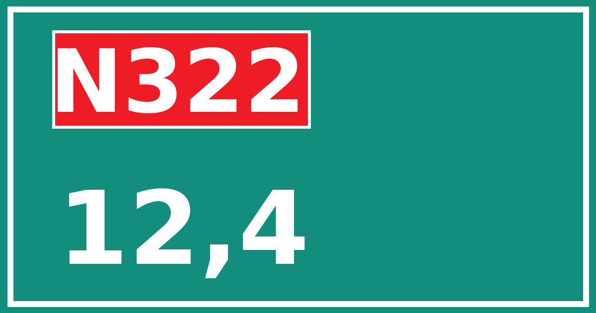 Hectometerbord N322 12,4