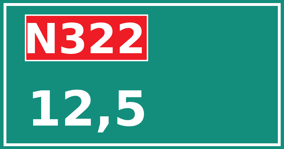 Hectometerbord N322 12,5