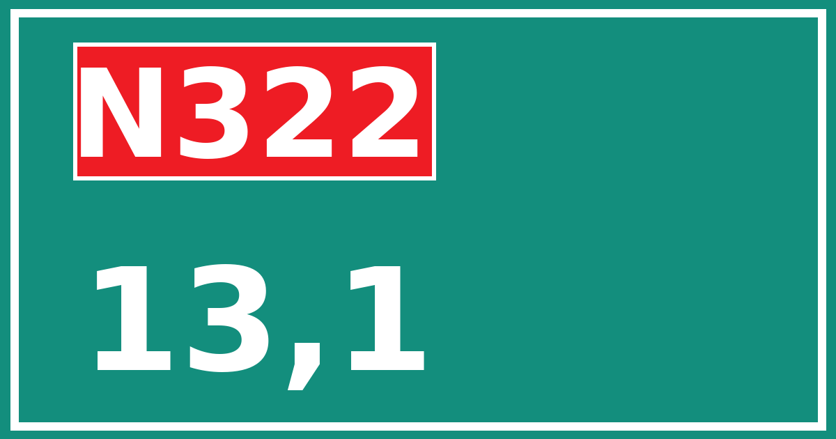 Hectometerbord N322 13,1