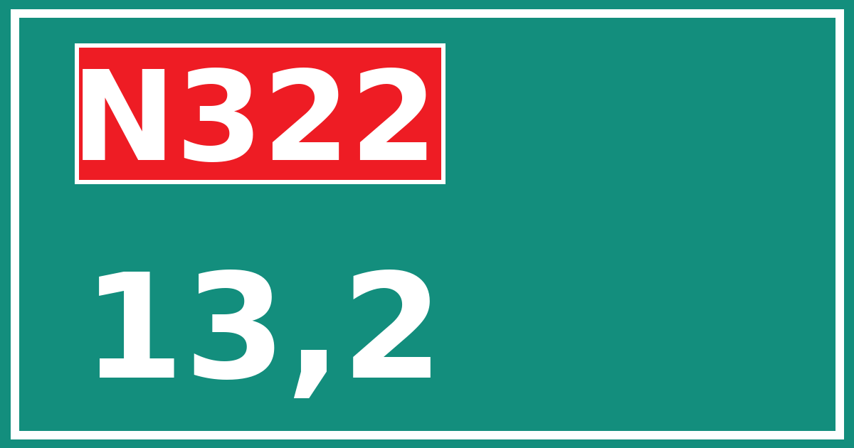 Hectometerbord N322 13,2