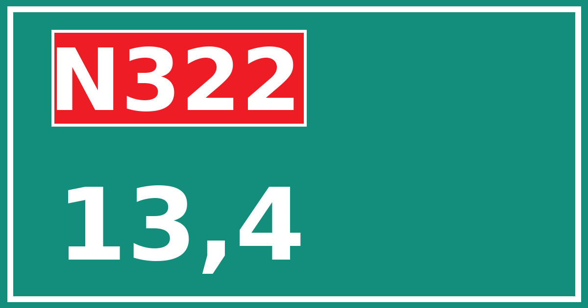 Hectometerbord N322 13,4