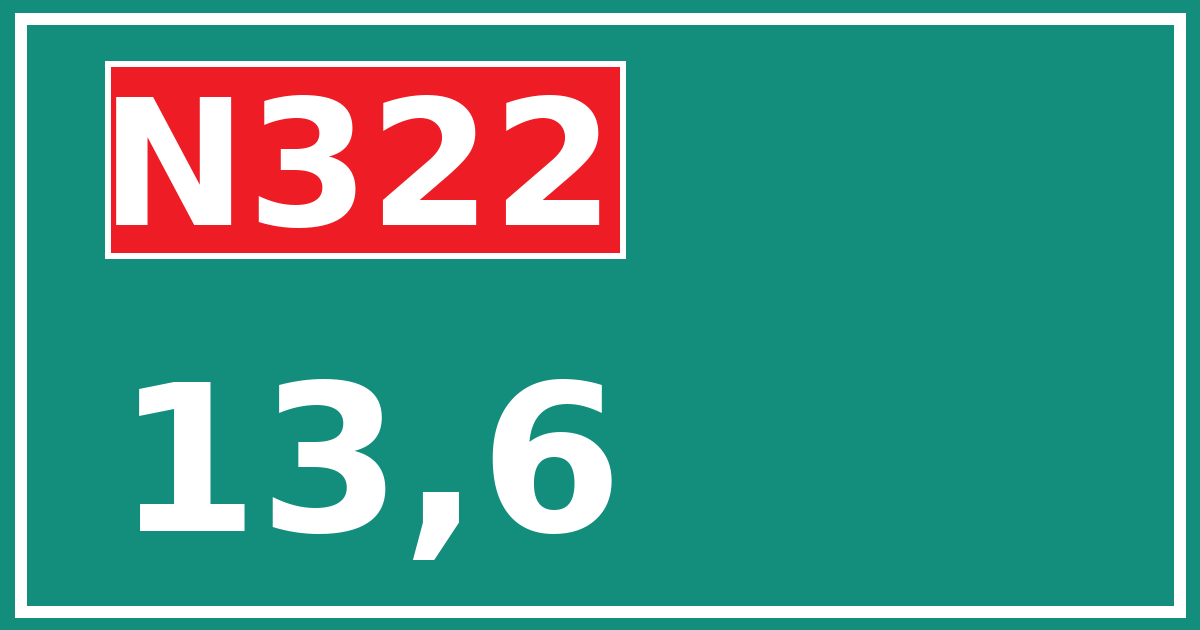 Hectometerbord N322 13,6