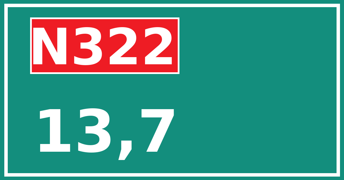 Hectometerbord N322 13,7