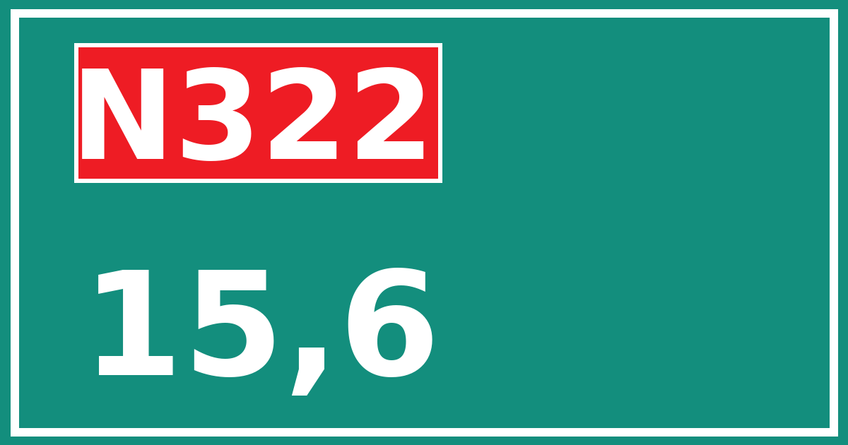 Hectometerbord N322 15,6