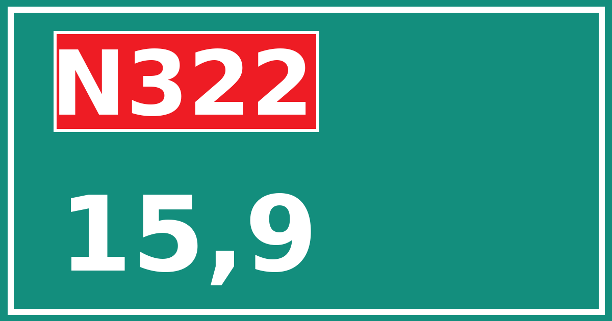 Hectometerbord N322 15,9