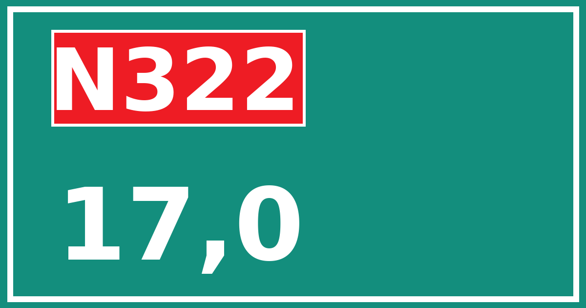 Hectometerbord N322 17,0