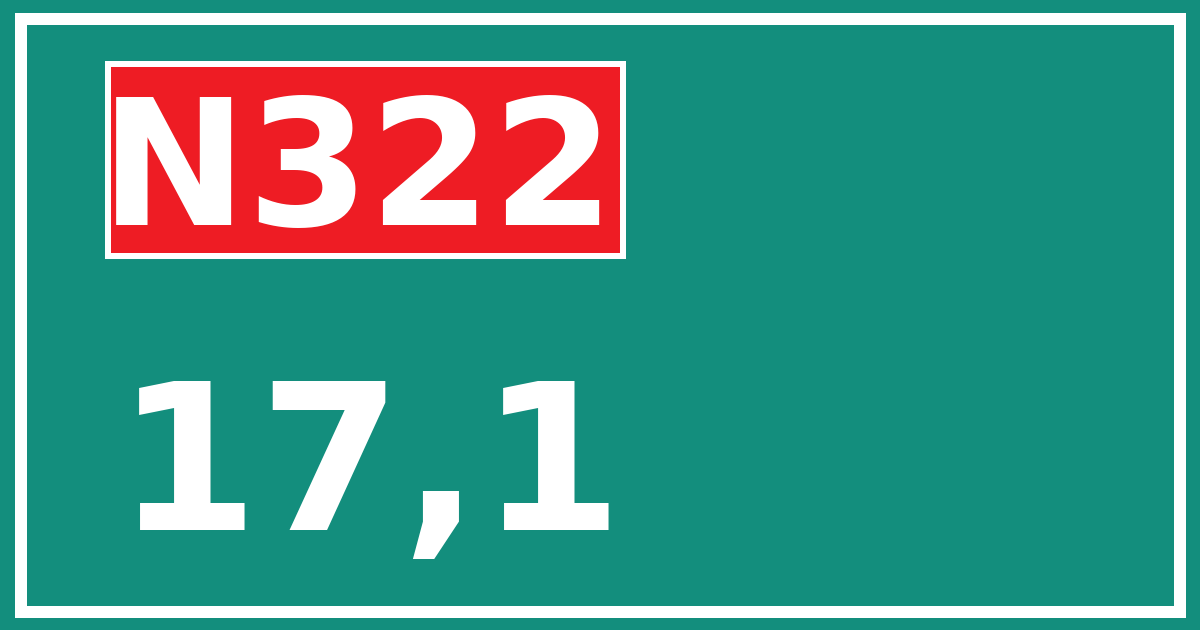 Hectometerbord N322 17,1