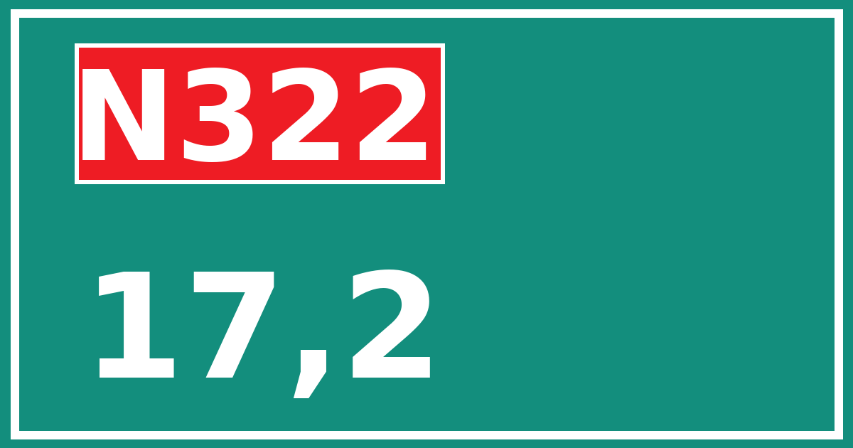 Hectometerbord N322 17,2