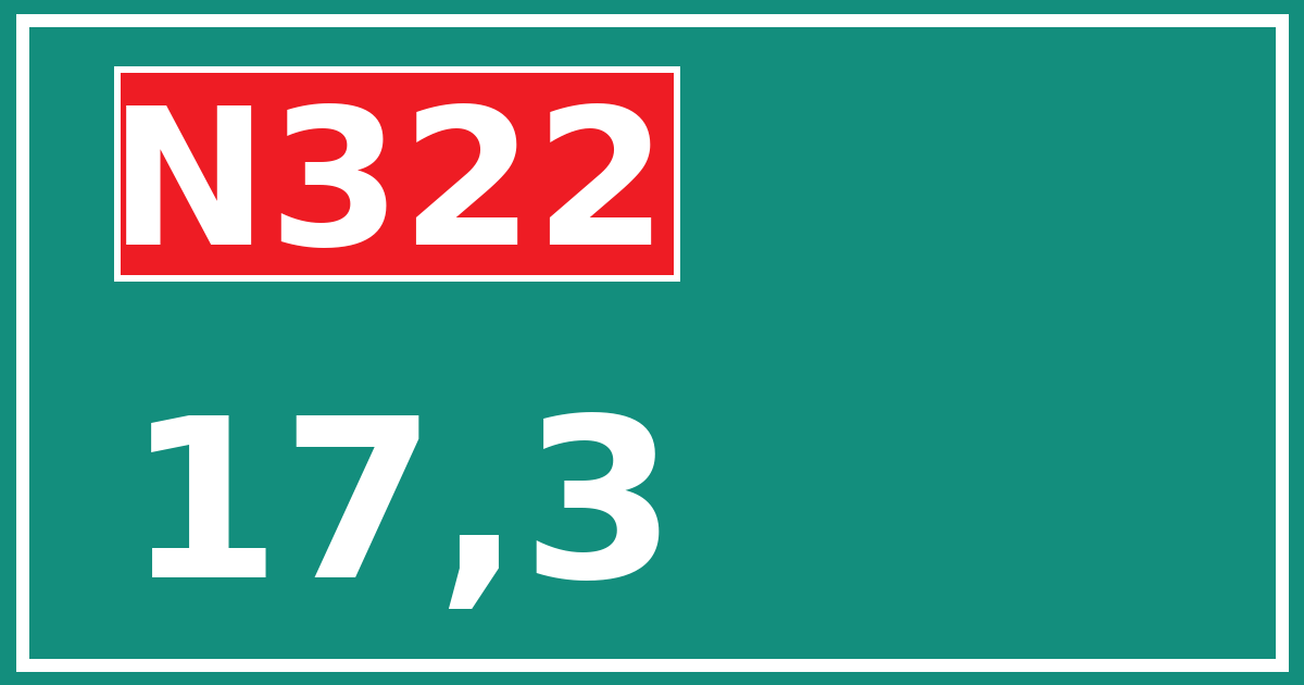 Hectometerbord N322 17,3