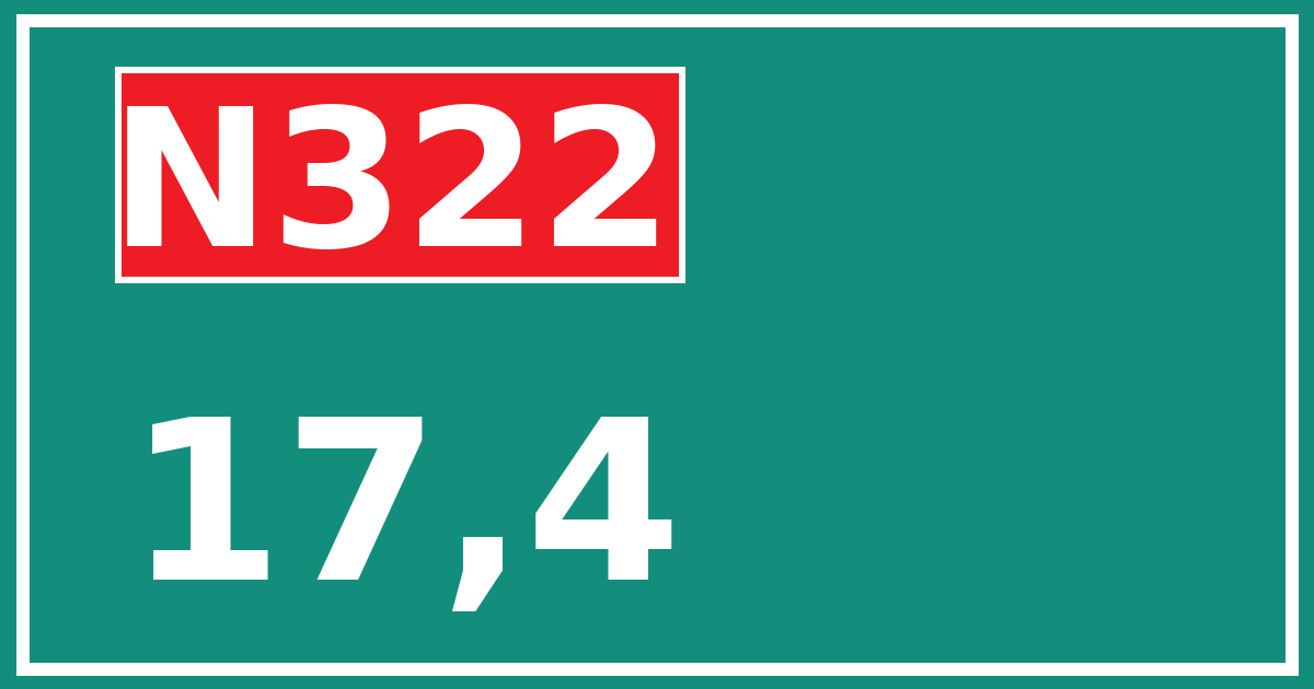 Hectometerbord N322 17,4