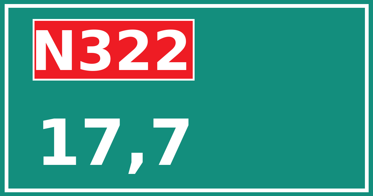 Hectometerbord N322 17,7