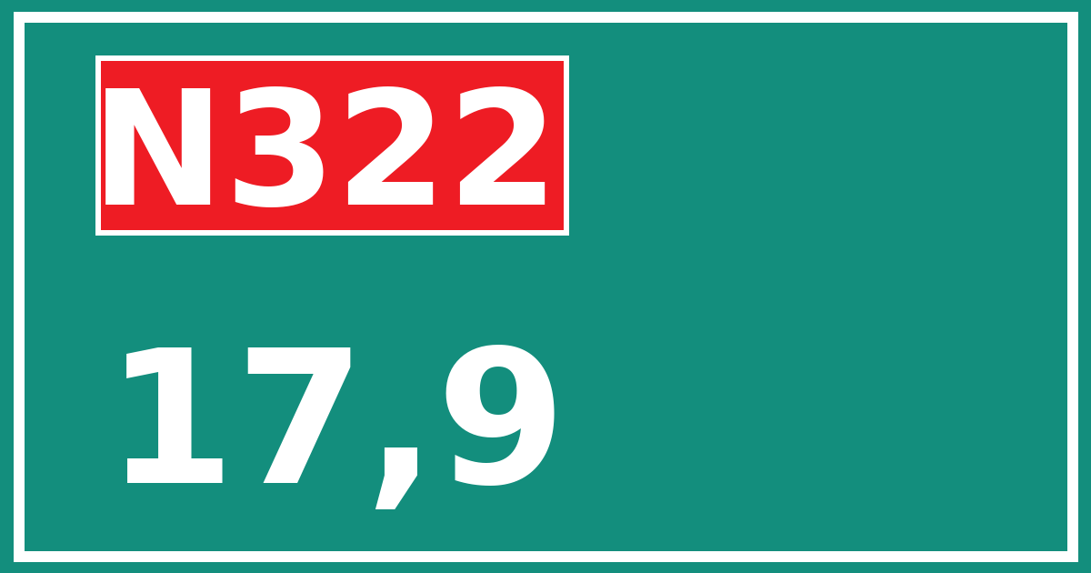 Hectometerbord N322 17,9