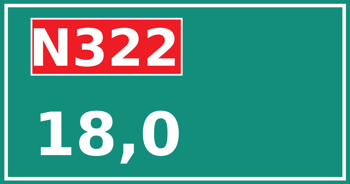 Hectometerbord N322 18,0