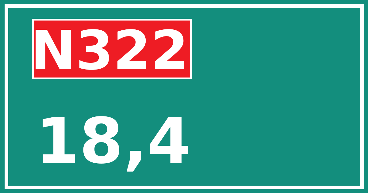 Hectometerbord N322 18,4