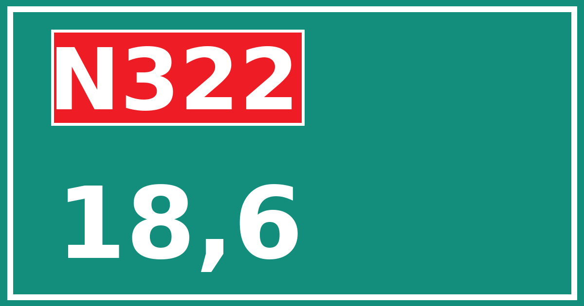 Hectometerbord N322 18,6