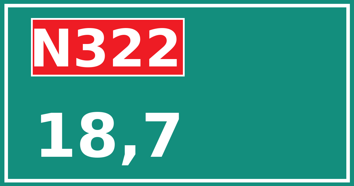 Hectometerbord N322 18,7