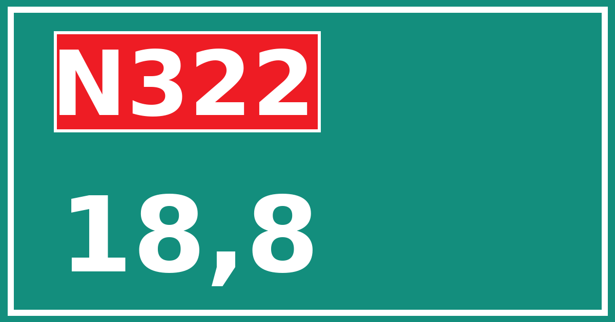 Hectometerbord N322 18,8