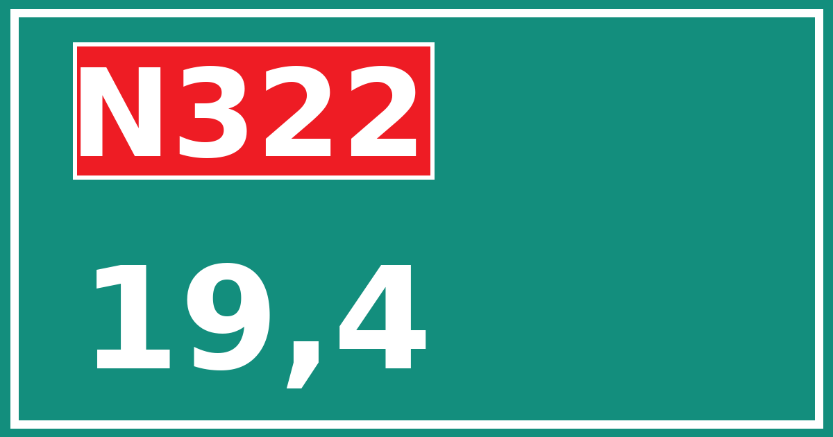 Hectometerbord N322 19,4