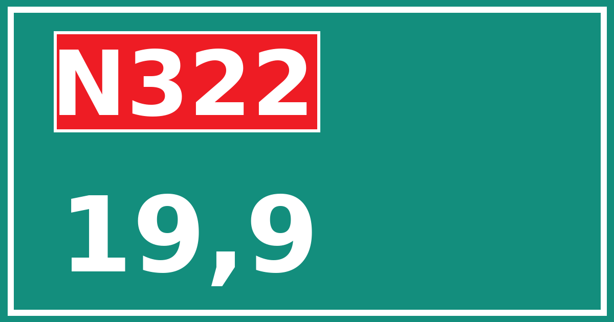 Hectometerbord N322 19,9