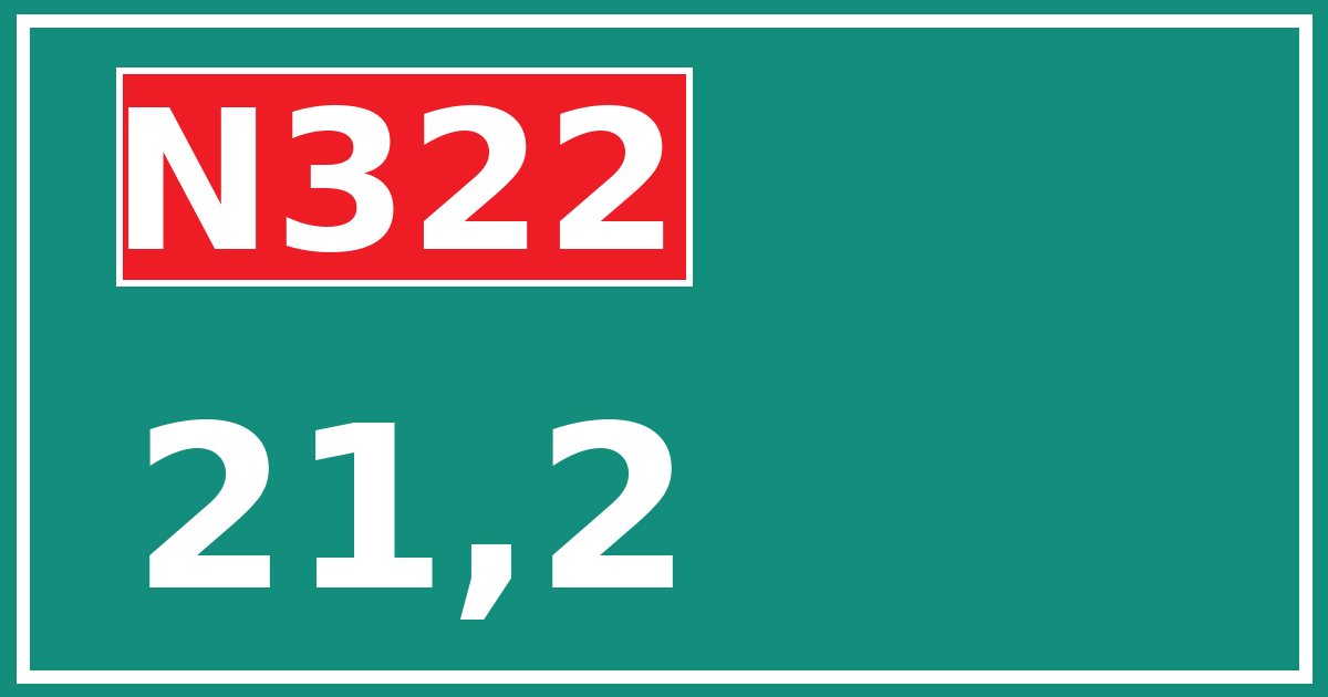 Hectometerbord N322 21,2