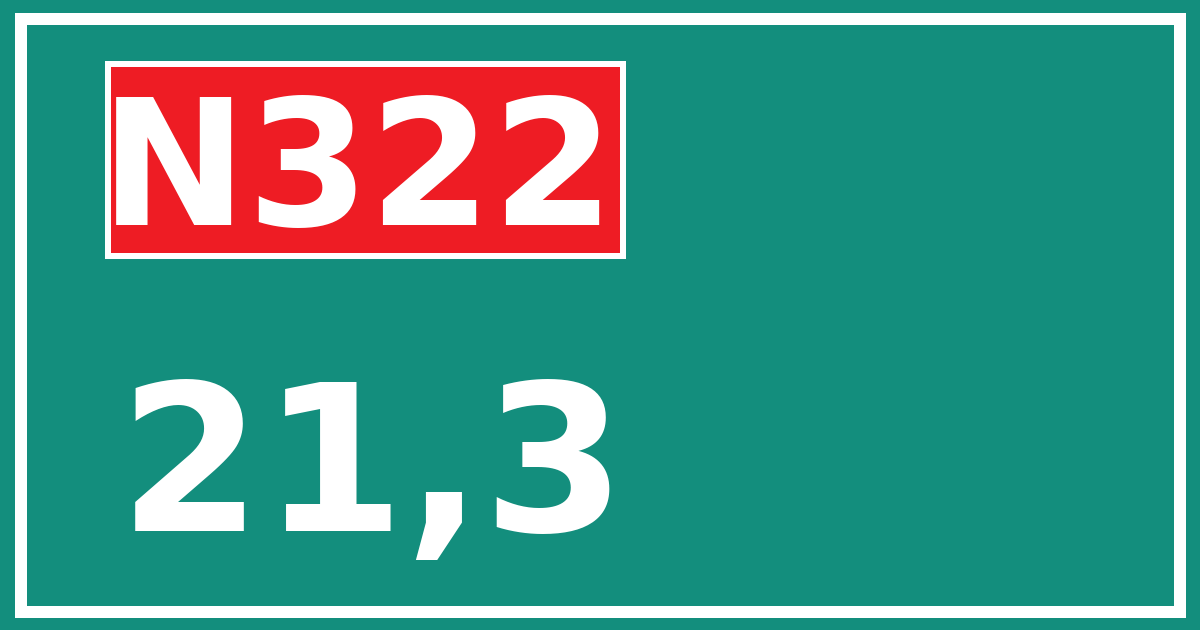 Hectometerbord N322 21,3