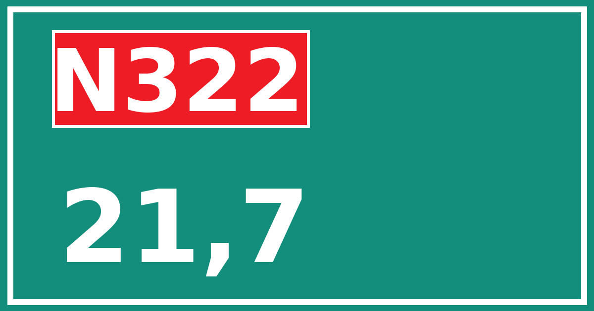 Hectometerbord N322 21,7
