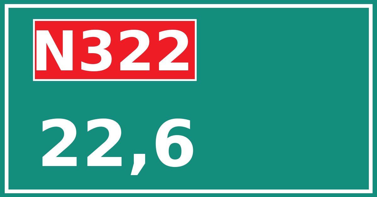 Hectometerbord N322 22,6