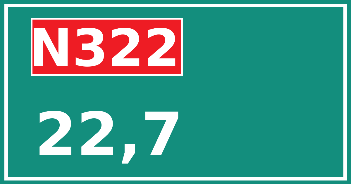 Hectometerbord N322 22,7