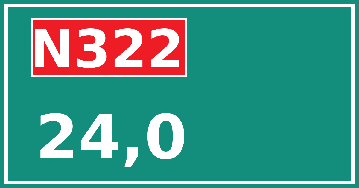 Hectometerbord N322 24,0