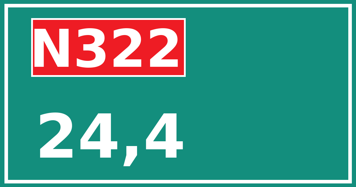 Hectometerbord N322 24,4