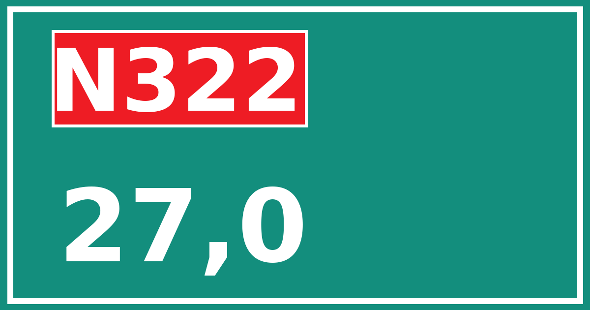 Hectometerbord N322 27,0