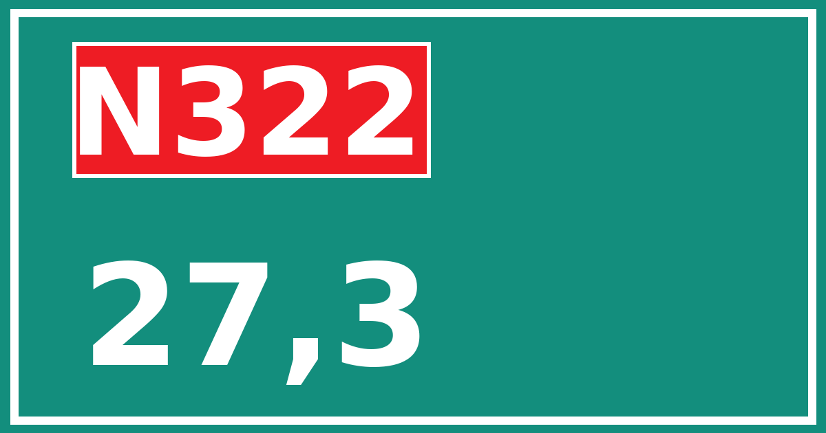 Hectometerbord N322 27,3