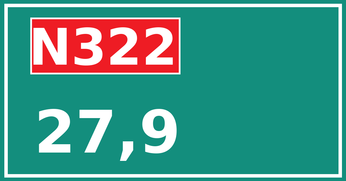 Hectometerbord N322 27,9