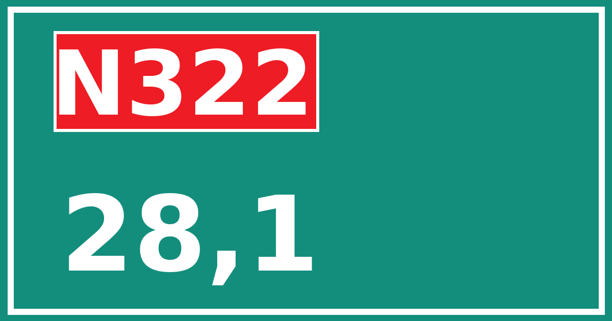 Hectometerbord N322 28,1