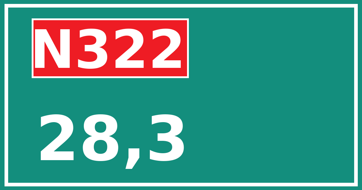 Hectometerbord N322 28,3