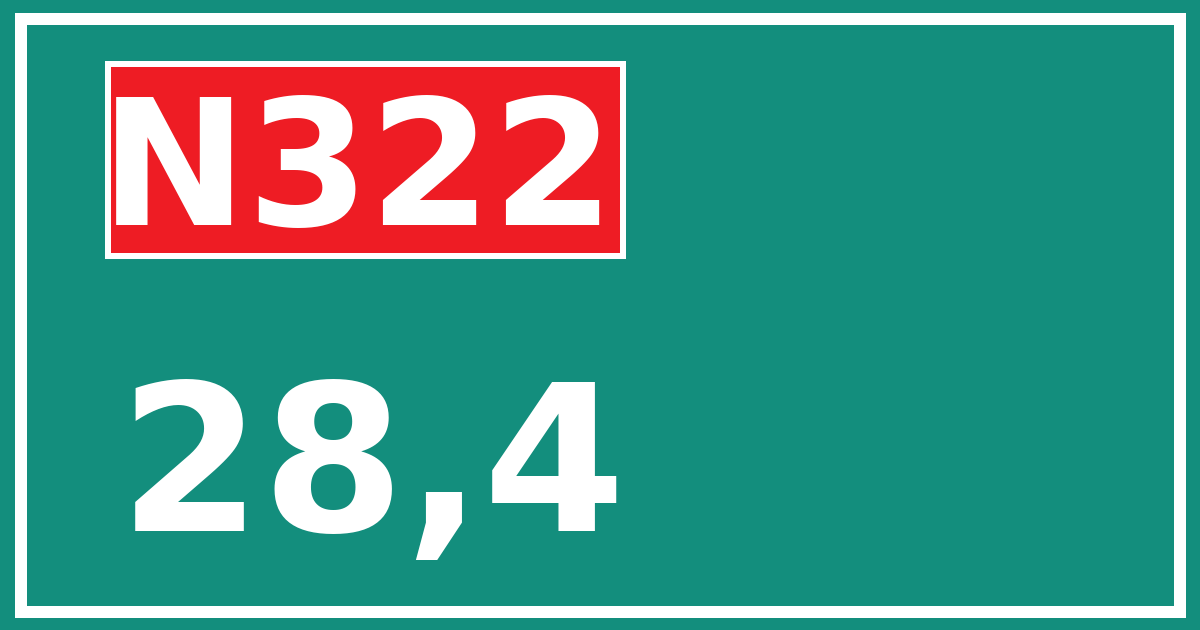 Hectometerbord N322 28,4