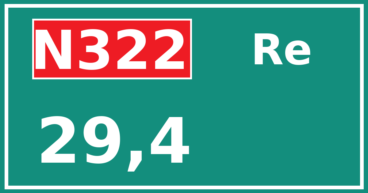 Hectometerbord N322 29,4 zijde Re