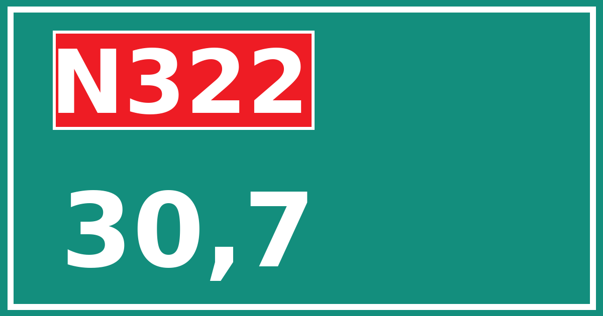 Hectometerbord N322 30,7