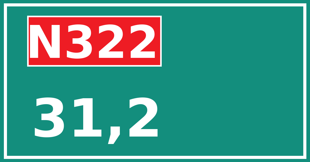 Hectometerbord N322 31,2