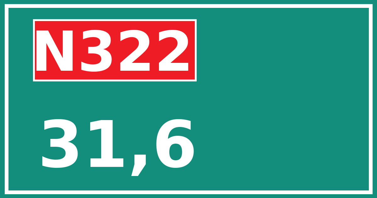 Hectometerbord N322 31,6