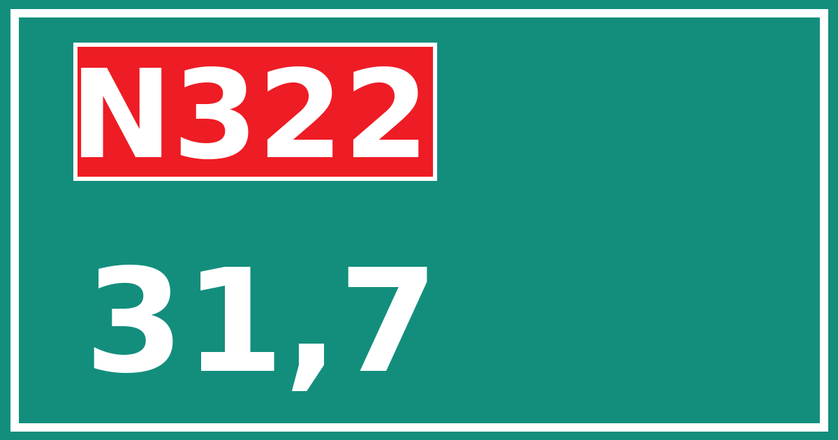 Hectometerbord N322 31,7