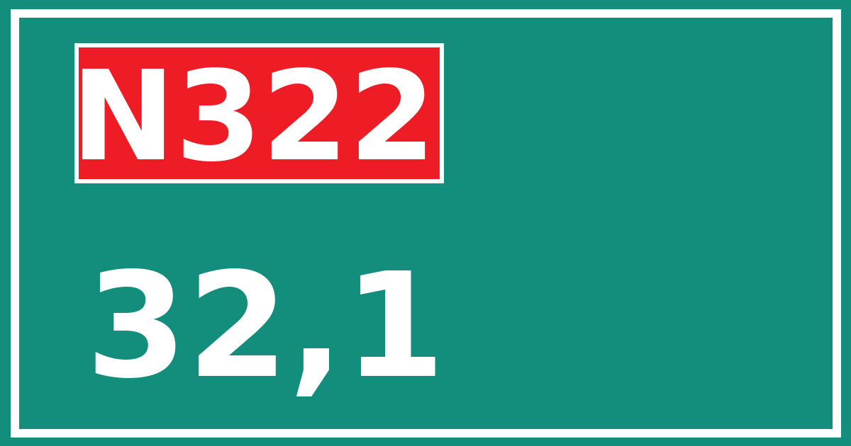 Hectometerbord N322 32,1