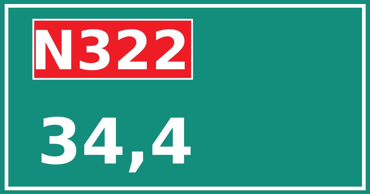 Hectometerbord N322 34,4