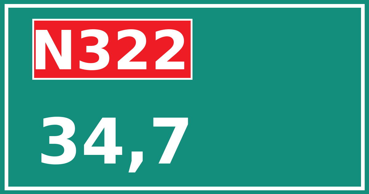 Hectometerbord N322 34,7