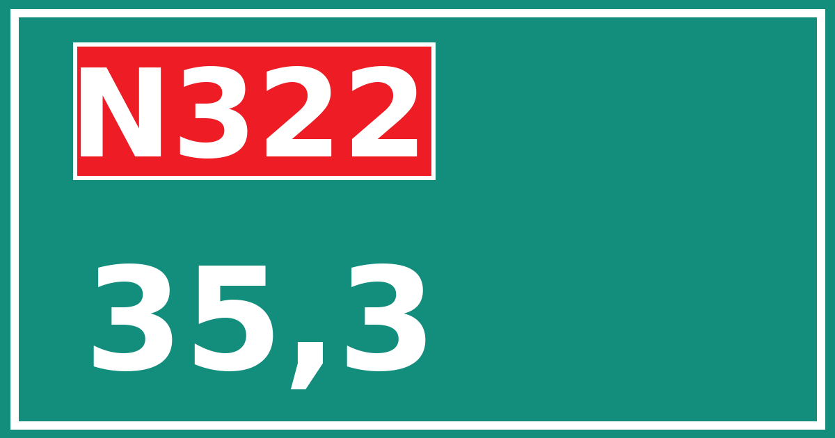 Hectometerbord N322 35,3