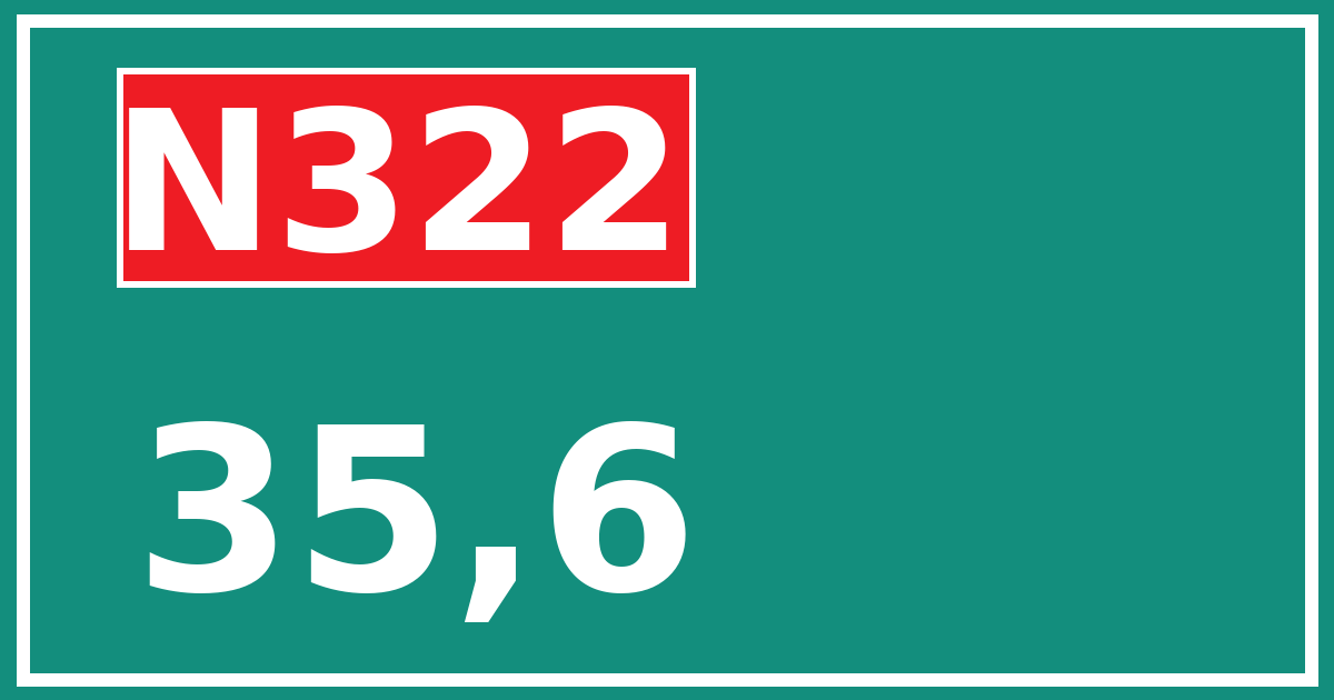 Hectometerbord N322 35,6