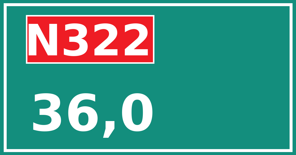 Hectometerbord N322 36,0