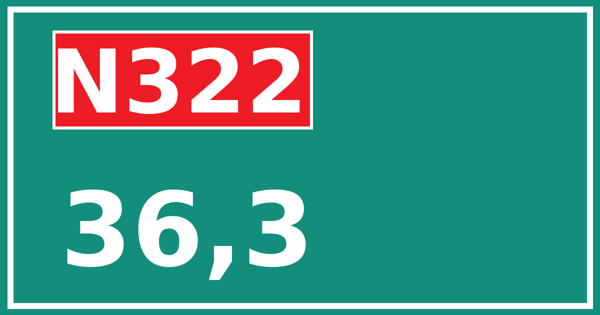 Hectometerbord N322 36,3