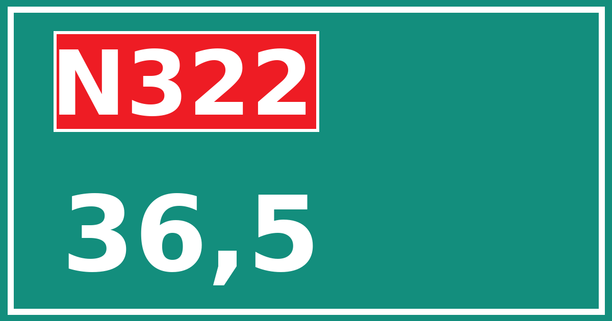 Hectometerbord N322 36,5