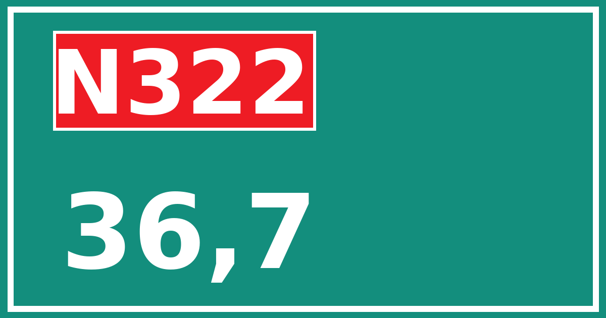 Hectometerbord N322 36,7
